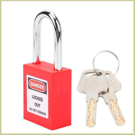 Cocosity Cadenas de sécurité Serrure de Verrouillage 38mm Cadenas LOTO d'Ingénierie de Sécurité Isolation outillage serrure Rouge (1/5)