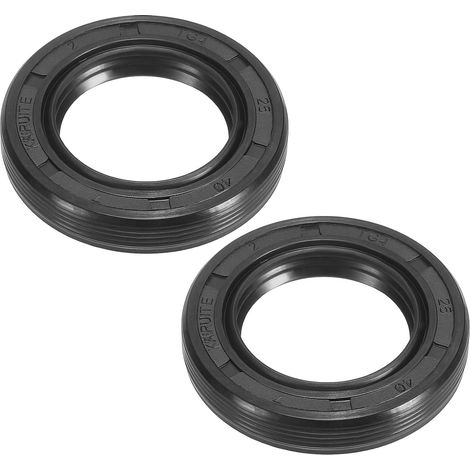 EU Radial Shaft Seal, 2 Pieces 25mm x 40mm x 7mm TG4 Nitrile Rubber Oil Seal for Bearing Shafts, Engine Oil Pumps, Black (1/5)