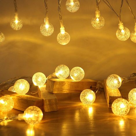 12 m lange Lichterkette mit 100 LED-Kugeln, für drinnen und draußen, warmweiß, für Partys, Geburtstage, Hochzeiten, Weihnachten und andere Anlässe (1/4)