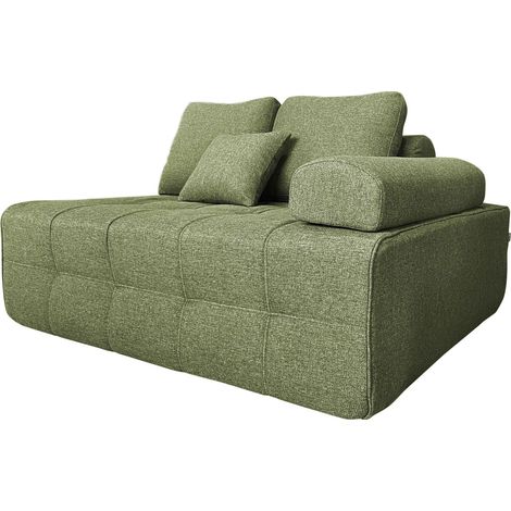 Fauteuil gauche pour canapé modulable en tissu vert L 140 cm - Snuggy