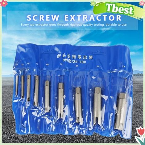 Tbest Extracteur de robinet Extracteur de tarauds à tête cassée en acier, ensemble bricolage autre Ensemble de 10 pièces Tapez 1 (1/5)