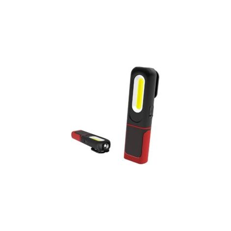 Lampada da lavoro a LED ricaricabile, luce di ispezione 2 in 1, torcia a LED COB da 5W con base magnetica e gancio per casa, officina, campeggio - Crezuo (1/4)