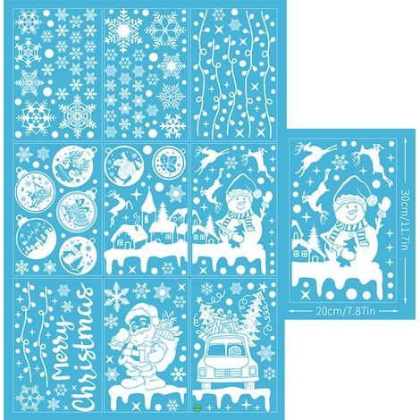 Autocollant Fenêtre Statique - Noël - Double Face - Réutilisable Sans Colle - PVC Écologique - 9 Feuilles 20 x 30 cm (1/5)