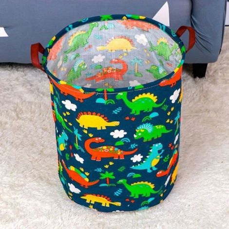 Panier De Rangement - Tissu Coton Lin Avec Revêtement Imperméable - Pour Linge Sale Pliable À Double Poignée - 40 x 50 cm - 1 Pièce (1/3)