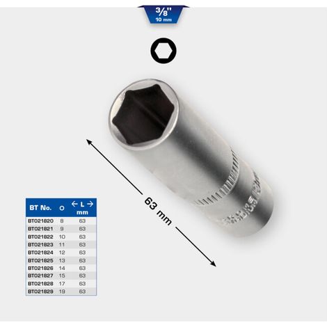 BRILLIANT TOOLS Douille 6 pans 3/8" version longue 10 mm - BT021822 (1/5)