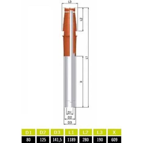 T.E.N. terminale per tetto arancione marrone - D.80/125