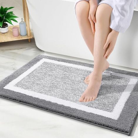 Tappetino da bagno antiscivolo in microfibra, extra morbido, assorbente, lavabile in lavatrice, ad asciugatura rapida, 40 x 60 cm (1/4)