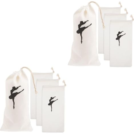 8stücke Kordelzug Ballettschuh Aufbewahrungstasche Atmungsaktive Canvas Tanzschuhbeutel Für (1/5)