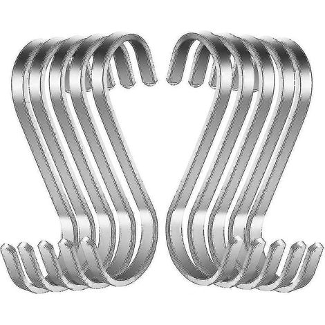 Filiyano-[LD] Crochets en S en acier inoxydable compatibles avec les ustensiles de cuisine, le bureau et la salle de bain (lot de 10) (1/4)