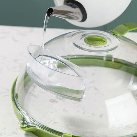 Couvercle Anti-Éclaboussures Micro-ondes Résistant à Haute Température, Couvercle de Conservation de Fraîcheur Anti-Graisse avec Injection d'Eau (1/5)