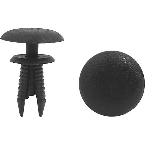 20 Pcs Clips Fixation Rivets Plastique Noir Pour Aile Auto (1/2)