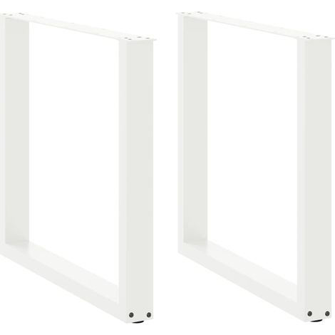 Esstischbeine U-Form 2 Stk. Weiß 90x(72-73) cm Stahl