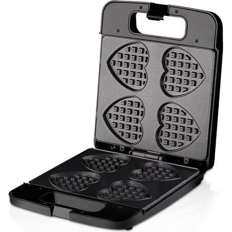 Heart-Shaped Waffle Maker with Non-Stick Coating, 4 Belgian Shapes, Stainless Steel, 1400 Watts, Electric, Ideal for Breakfast/Brunch, Lunch or Snacks (1/5)