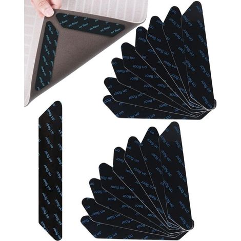 Bardusch-16 pcs rug grippers autocollants, coins anti-recourbement, réutilisables, pour cuisine, salle de bain ou bureau (1/5)