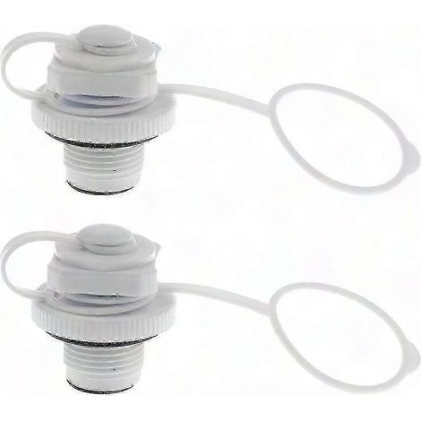 2 vannes de gonflage à visser, remplacement pour canot pneumatique, radeau, piscine, bateau de pêche - valve à air en caoutchouc, blanc, lot de 2 (1/5)