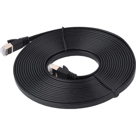 Câble Ethernet Plat CAT7 Blindé 600MHz 5m pour Réseau RJ45 (1/3)
