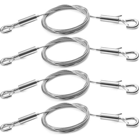 Verstellbarer Draht für Spiegel, Lampen, Anzeigetafeln usw., Tragkraft 30 kg, 4 Stück, 1 m x 1,5 mm (1/5)