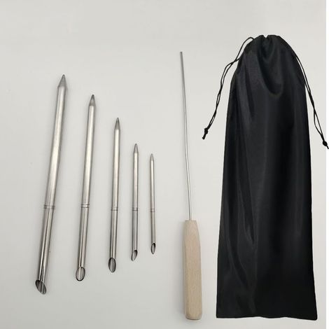 Kit d'épissure de cordes, ensemble de 7 pièces en acier inoxydable comprenant des aiguilles à épisser de 5 tailles, un coulisseau et un sac de rangement. Pour le tressage, le nouage, le dévidage rapid (1/2)
