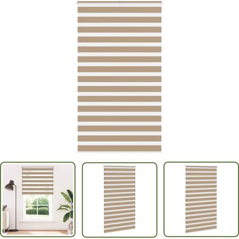 vidaXL Zebrarollo Sandbraun 130x200 cm Stoffbreite 125,9 cm Polyester (1/5)