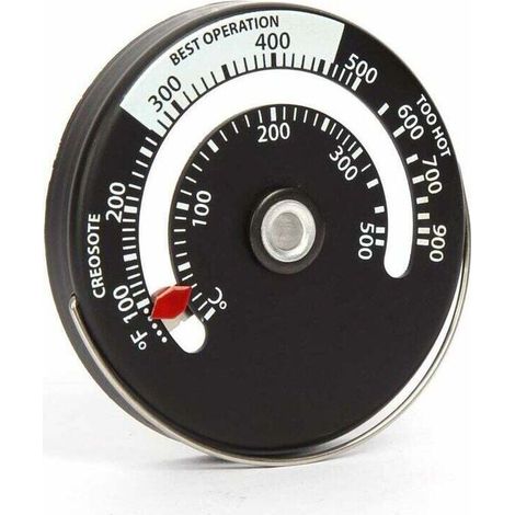 Magnetisches Thermometer für Holzöfen – Rauchgastemperaturüberwachung – Einfache, werkzeuglose Montage – 6,3 cm Durchmesser (1/3)