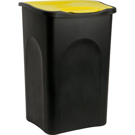 Stefanplast – Poubelle tri sélectif 50 litres avec couvercle rabattable – Dimensions 56x37x39 cm – Plastique polypropylène – 3 couleurs disponibles