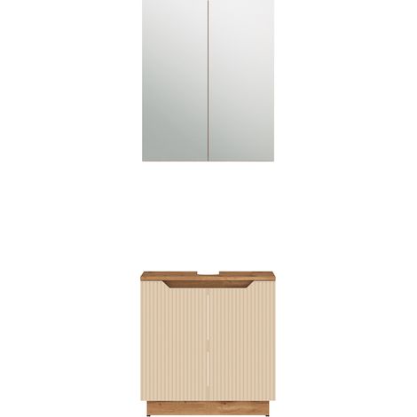 Conjunto de muebles de baño Lotta, Rayas roble/cachemira, 2 partes, Vicco (1/5)