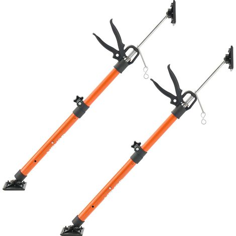 Poteau de support télescopique en acier pour cric d'armoire, lot de 2, réglable de 54 à 155 cm, capacité 70 kg pour levage et installation. (1/5)