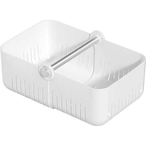 Panier de rangement pivotant, pliable, grande capacité, trous d'évacuation d'eau, poignée de transport, panier de pique-nique pratique (1/5)