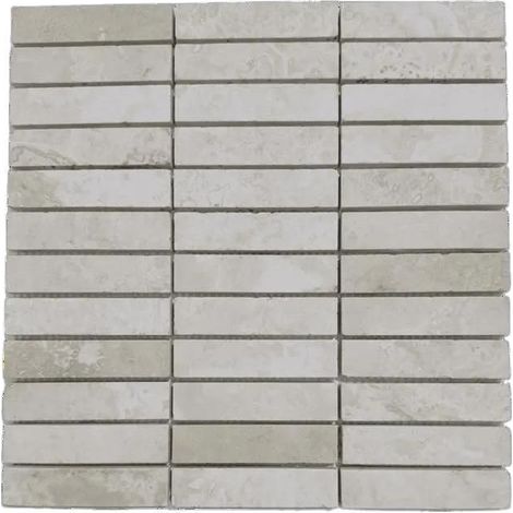 Mosaico - ALBEDO PIERRE - Travertino Ivoire - Riempiuto e Affilato - 30,5x30,5 cm - Durevole ed Elegante
