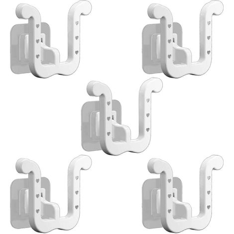 Ensemble de 5 supports de rangement pour pantoufles en forme de U, au design élégant et portable, idéal pour une décoration intérieure moderne et un usage quotidien (blanc). (1/4)