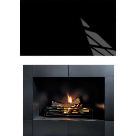 BASE DE CRISTAL PARA CHIMENEA, COLOR NEGRO CABRA, CRISTAL TEMPLADO. DIMENSIONES: 80 x 52 cm. (1/5)