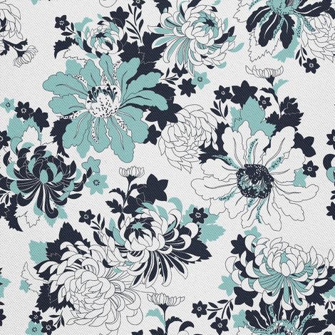 Tela decorativa para exteriores tipo oxford - motivo de flores pintadas 9 I DX147 (1/5)