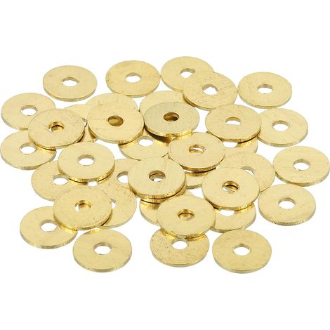 38Pcs Rondelle Métal Plate Laiton, Kit Rondelles M3 Cuivre Pour aplatissement, 3mm ID, 12mm OD, 1mm D'Épaisseur Pour Boulons Vis Réparation, Construction (1/5)