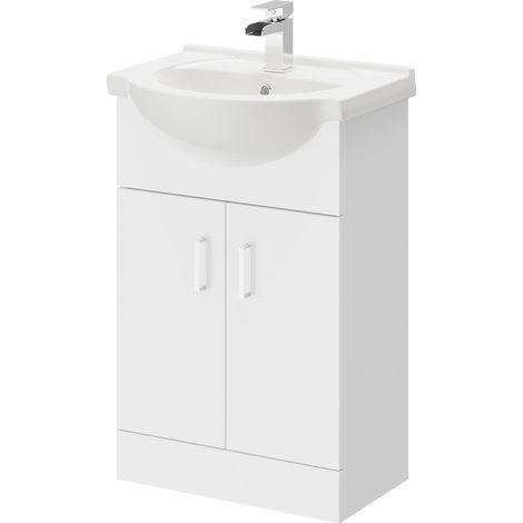 Alexander James Gloss White 550mm Vanity Unit and Basin with 1 Tap Hole (1/5)