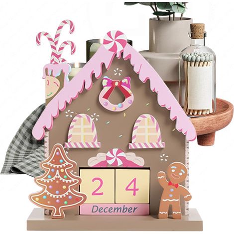 Weihnachtskalender mit Countdown, Dekoration mit Muster Quadratische, nummerierte Weihnachtsplakette für Schlafzimmer, Schule, Wohnung, Studentenwohnheim, Hotel, Kamin, Bücher (1/5)