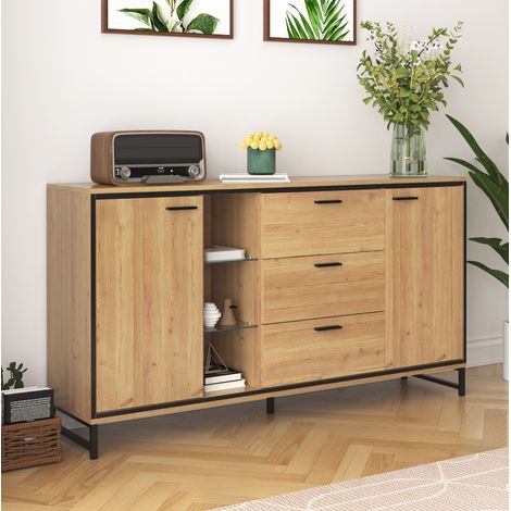 mobile credenza 160x40x85 con LED 16 colori naturale HAVRYA (1/5)