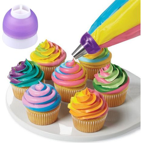 Adaptateur de Douille à Poche à Douille en Plastique Tri Couleur pour Décoration de Gâteaux et Pâtisseries (1/5)