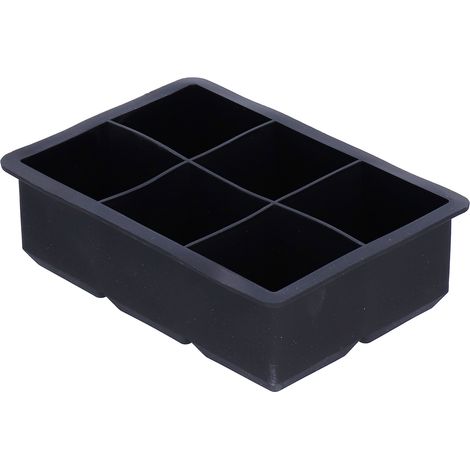 Bac à glaçons silicone 6 cases flexible antiadhésif pour whisky cocktails (1/5)