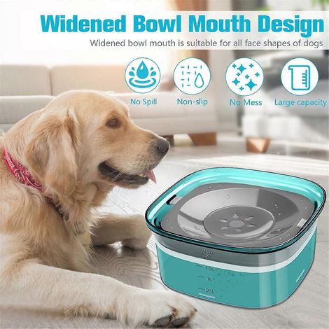 Gamelle pour chien de 2 L (70 oz) anti-déversement, grande capacité, verte (1/5)