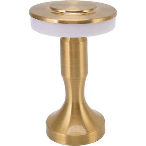Tragbare LED-Tischleuchte mit Berührungssensor, 3 Farbtemperaturen, Akku, Nachttischlampe für Esszimmer, Gold (1/5)