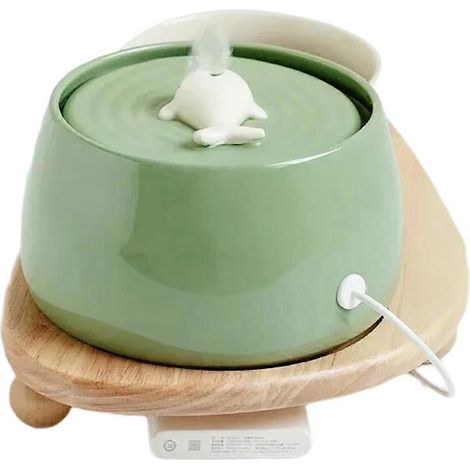Fontaine à eau en céramique pour chats, rechargeable par USB, distributeur d'eau pour chiens avec système de filtration et de circulation automatique. (1/5)