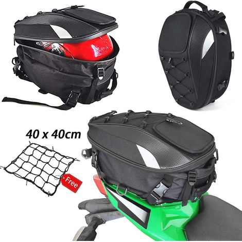 Motorrad Hecktasche wasserdicht, Sitztasche & Rucksack für Helm & Gepäck (1/4)