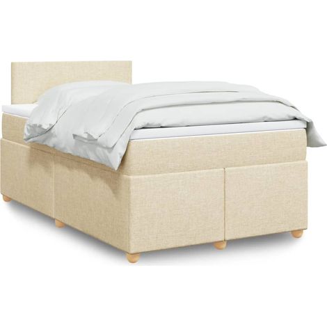 Boxspringbett mit Matratze Creme 120x190 cm Stoff
