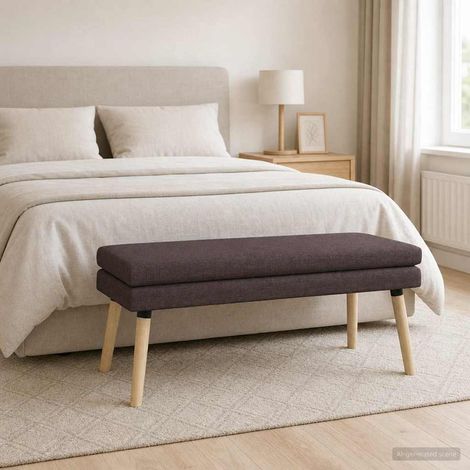vidaXL Banc à double couche Marron foncé 110 x 40 x 47 cm Tissu (1/5)