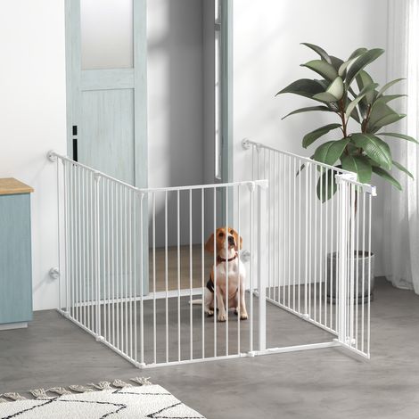 Parc pour chiots - cadre en acier - design modulaire - blanc - 90 x 123 x 102cm - pliable - intérieur - Qualité