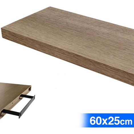 Mensola da parete rettangolare scaffale 60x25x4cm (1/3)
