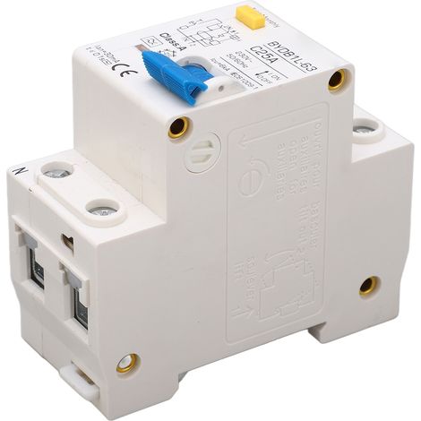 Disjoncteur de type A 1P+N avec protection contre les fuites de courant, 25 A, 230 V CA, montage sur rail DIN, pour usage domestique (1/5)