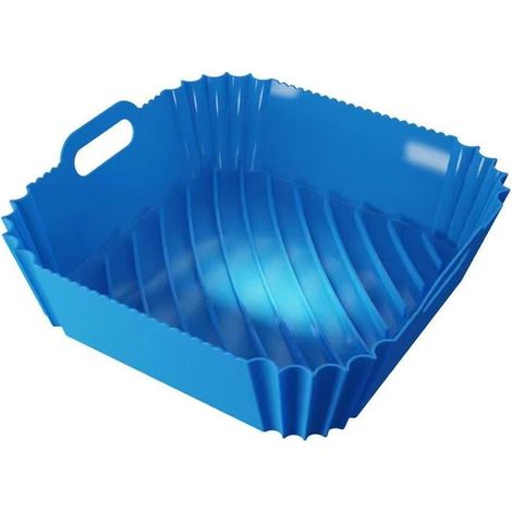 Panier en silicone antiadhésif réutilisable pour friteuse à air chaud, accessoires de cuisson bleus (1/5)