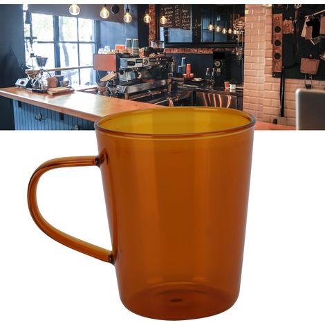 Hitzebeständige, durchsichtige Glasbecher geeignet für Milch, Bier, Espresso, Kaffee, Ale, Tee, Whisky handgefertigte braune Glasbecher. (1/5)