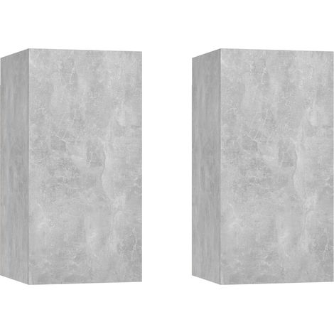 Maison Exclusive -  Wand TV Schrank  2 pcs Betongrau 30,5 x 30